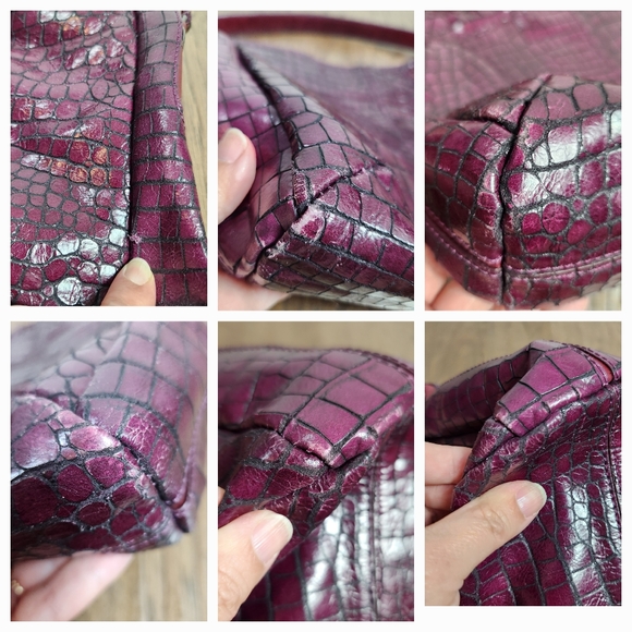 DONALD J. PLINER croc embossed tote shoulder bag - Picture 10 of 11